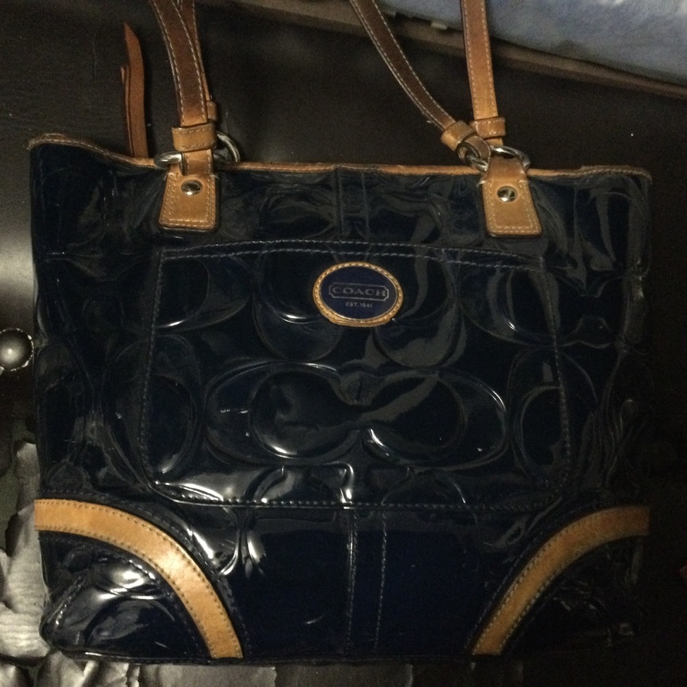 Dark Blue Coach hobo handbag